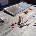 licht straten op het dak van woning uitbouw  werk Edam