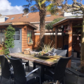 prieel met tuinhuis douglas hout  werk Volendam
