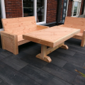 tuinset van douglas hout  werk Volendam